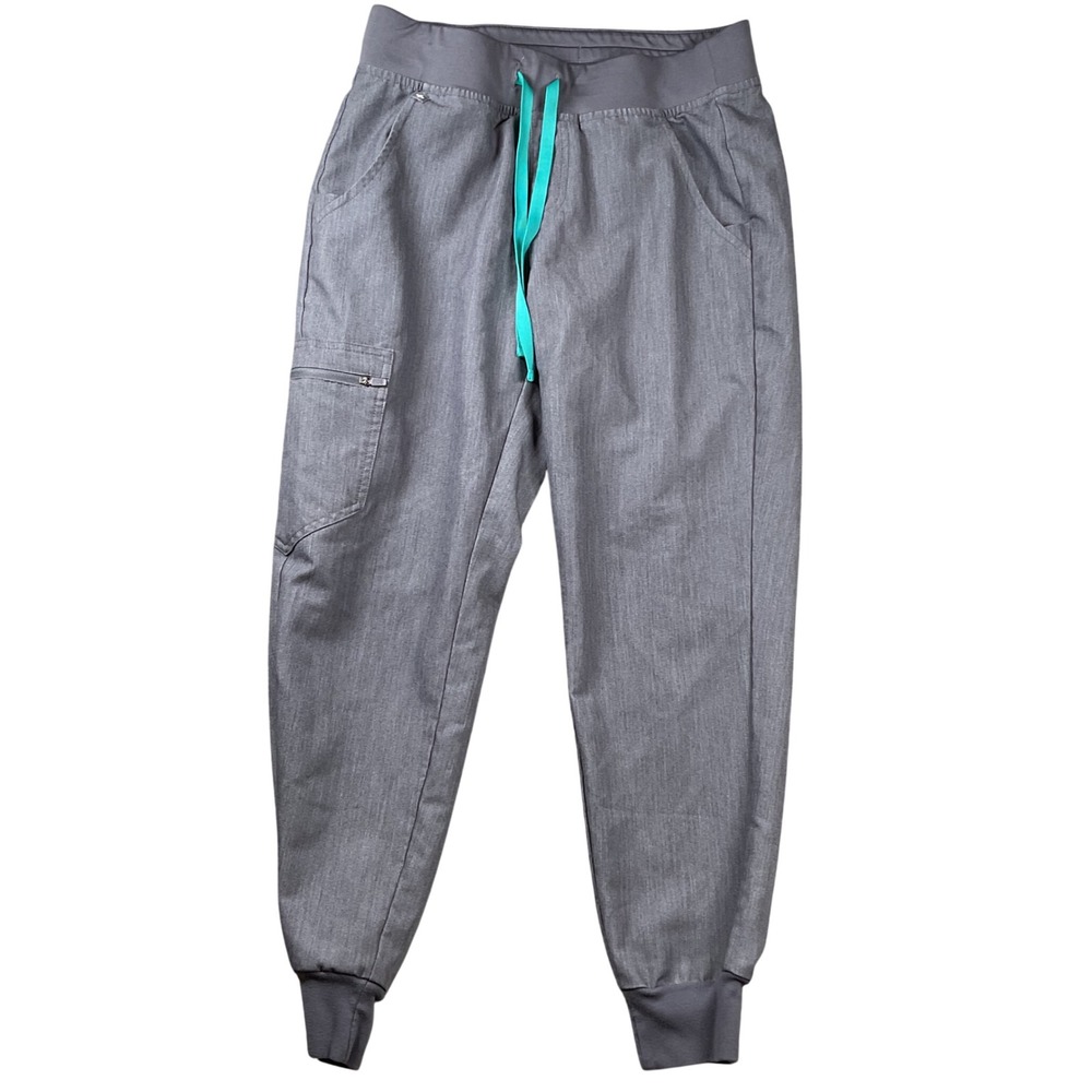 FIGS Zamora Jogger Scrub Pants Womens SMALL Gray FIONx Cargo W18SW2005P